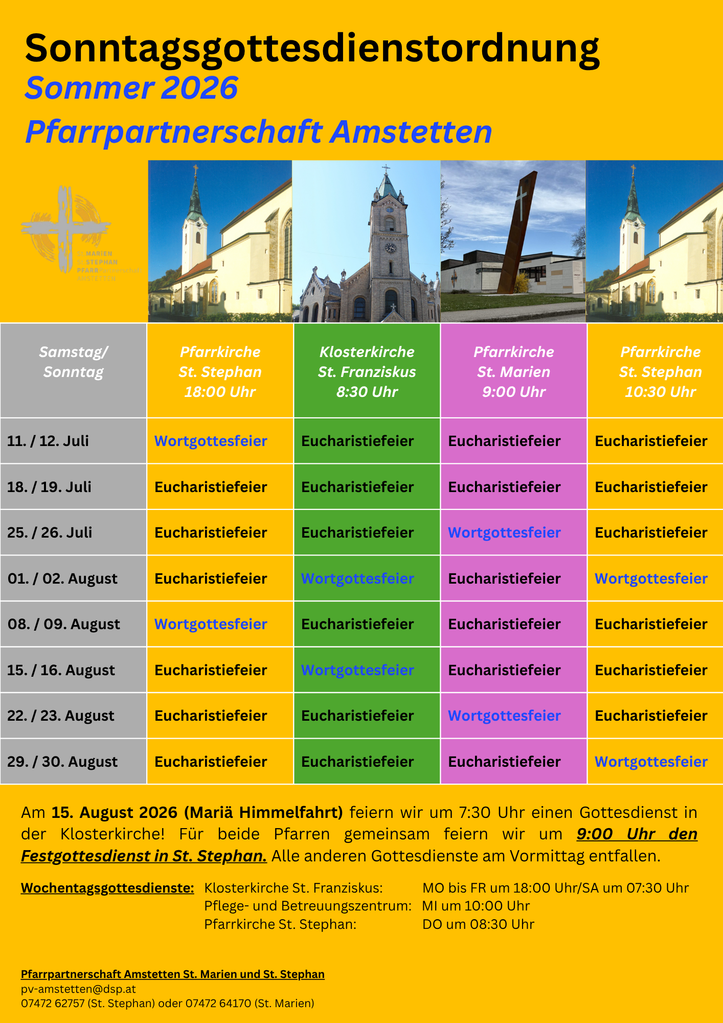 Gottesdienstordnung 2026
